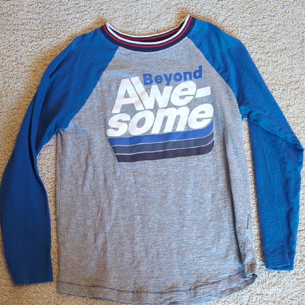 Beyond Awesome Kids' Blue and Gray Long Sleeve Shirt